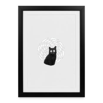 Spiral Cat - Framed poster (27 × 37 cm) - black - Front