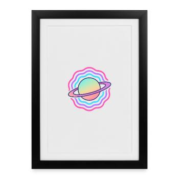 Cosmic Planet Sphère Galactique Stylisée - Affiche encadrée (27 × 37 cm) - noir - Devant