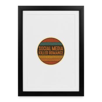 Social Media killed Romance Retro - Framed poster (27 × 37 cm) - black - Front