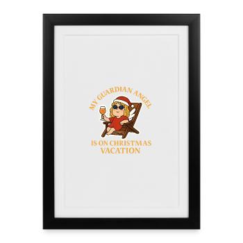 Guardian angel on Christmas vacation - Framed poster (27 × 37 cm) - black - Front