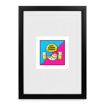 Mode économie d'énergie Hamac - Affiche encadrée (27 × 37 cm) - noir - Devant