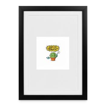 Plante bavarde cartoon humour botanique - Affiche encadrée (27 × 37 cm) - noir - Devant
