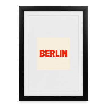 Berlin Texte en gras - Affiche encadrée (27 × 37 cm) - noir - Devant