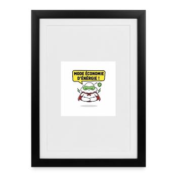 Mode énergie d'économie Nuage Superhéros - Affiche encadrée (27 × 37 cm) - noir - Devant