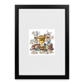 Coupe du champion de la procrastination - Affiche encadrée (27 × 37 cm) - noir - Devant