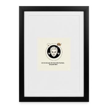 Furious Hunger: Angry Face and Snack - Framed poster (27 × 37 cm) - black - Front