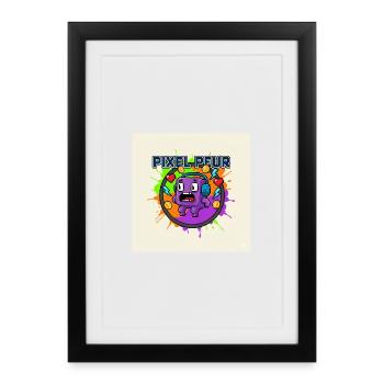 Pixel Fear Monster Pixel Art - Framed poster (27 × 37 cm) - black - Front
