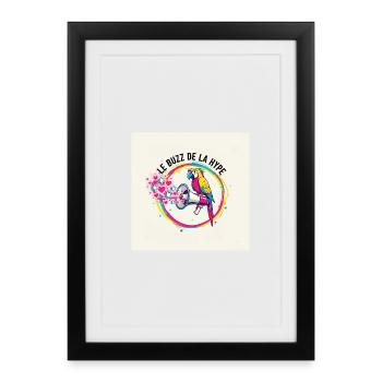 Perroquet Buzz  - Affiche encadrée (27 × 37 cm) - noir - Devant