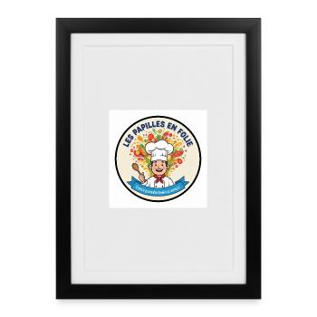 Les Papilles en Folie Colorful Chef - Framed poster (27 × 37 cm) - black - Front