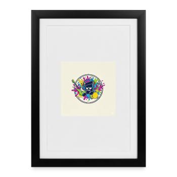 Colorful Cartoon Music Logo - Framed poster (27 × 37 cm) - black - Front