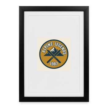 Alpine Legends 1987 Emblem - Gerahmtes Poster (27 × 37 cm) - Schwarz - Vorne