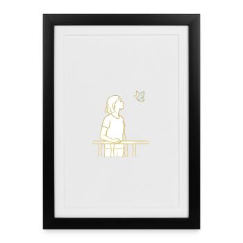 View of the butterfly - Framed poster (27 × 37 cm) - black - Front