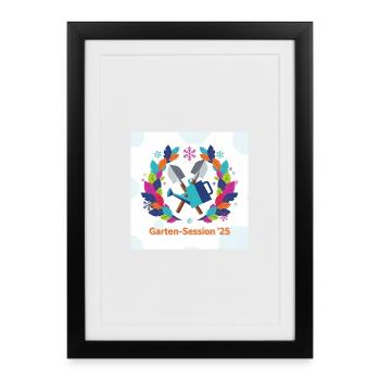 Geometric Garden Tools "Garden Session '25" - Framed poster (27 × 37 cm) - black - Front