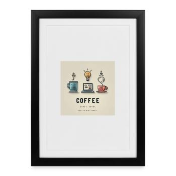 Coffee Code Design - Framed poster (27 × 37 cm) - black - Front
