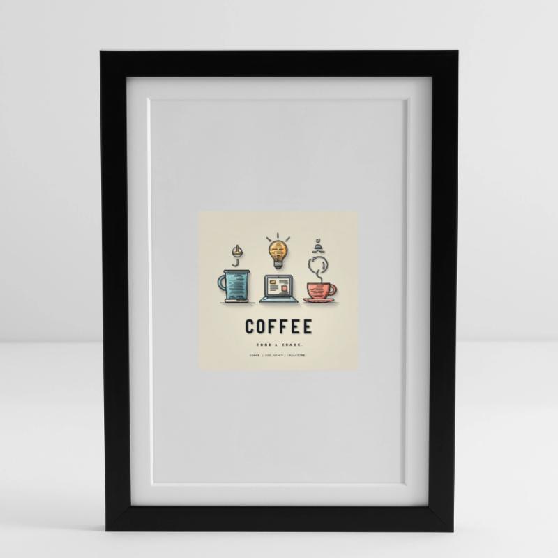 Coffee Code Design Framed poster (27 × 37 cm)
