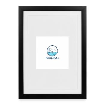 Phare du lac de Constance voilier - Affiche encadrée (27 × 37 cm) - noir - Devant