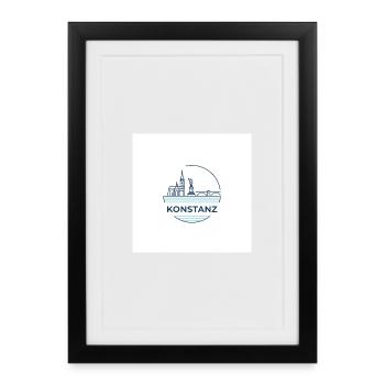 Constance Skyline Lac de Constance Emblème - Affiche encadrée (27 × 37 cm) - noir - Devant