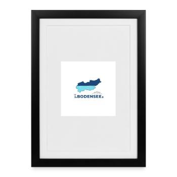 Lac de Constance paysage Logo Lakeshore - Affiche encadrée (27 × 37 cm) - noir - Devant