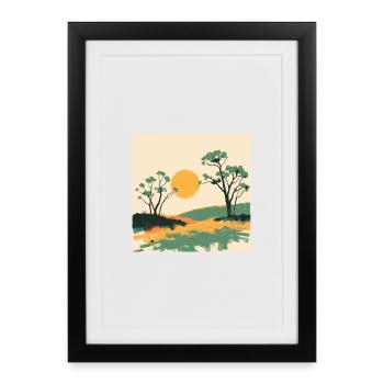 Solar Horizon and Pines - Framed poster (27 × 37 cm) - black - Front