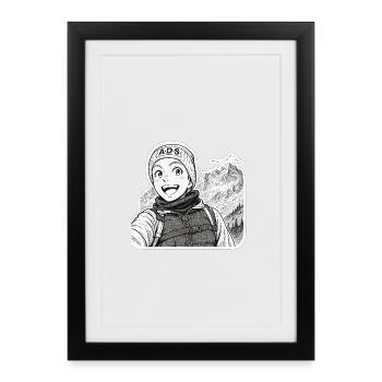 Aventure Manga ADS en Montagne - Affiche encadrée (27 × 37 cm) - noir - Devant
