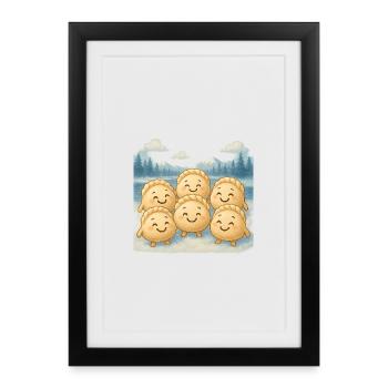 Pelmeni Further North - Framed poster (27 × 37 cm) - black - Front