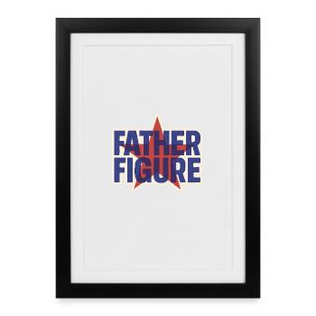 Father Figure Star Retro Logo - Framed poster (27 × 37 cm) - black - Front