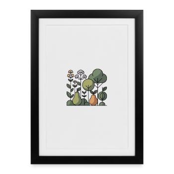 Abstract Fruit Garden - Framed poster (27 × 37 cm) - black - Front
