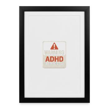ADHD In Progress Warning - Framed poster (27 × 37 cm) - black - Front