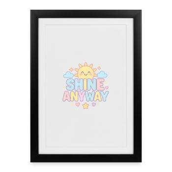 Soleil pastel en tout cas - Affiche encadrée (27 × 37 cm) - noir - Devant