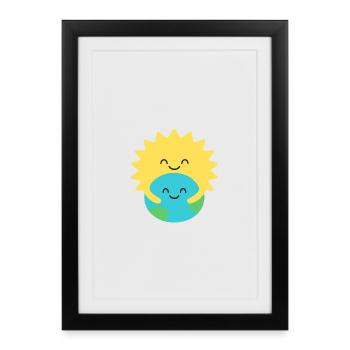 Hugged Earth and Sun - Framed poster (27 × 37 cm) - black - Front