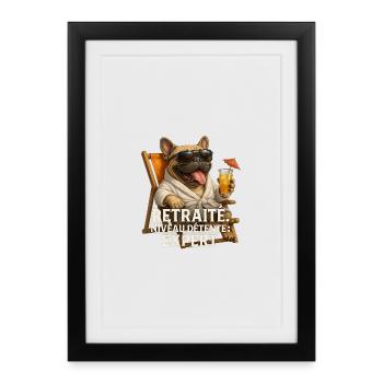 Expert Retraté Relaxation Bulldog - Framed poster (27 × 37 cm) - black - Front