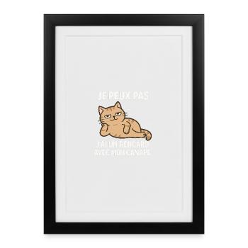 Je peux pas j'ai rencard avec mon canapé  - Affiche encadrée (27 × 37 cm) - noir - Devant