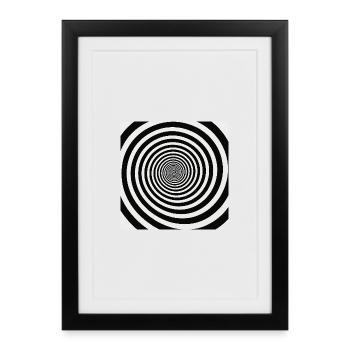 Spirale hypnotique noir et blanc - Affiche encadrée (27 × 37 cm) - noir - Devant