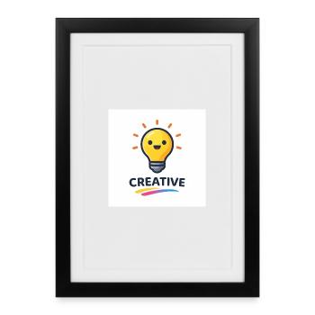 Kreatives Lichtblitz Design - Gerahmtes Poster (27 × 37 cm) - Schwarz - Vorne