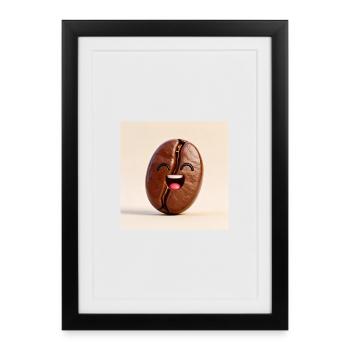 Laughing Coffee Bean - Framed poster (27 × 37 cm) - black - Front