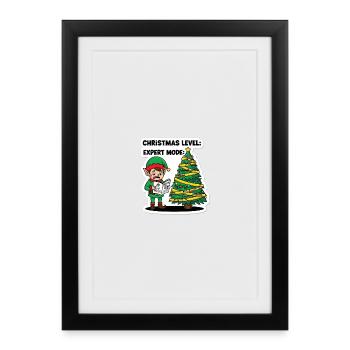 Weihnachts-Level-Experten-Modus-Elf - Gerahmtes Poster (27 × 37 cm) - Schwarz - Vorne