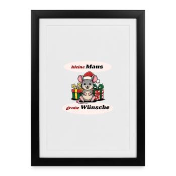 Christmas Mouse - Framed poster (27 × 37 cm) - black - Front