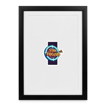Stay Focused Target Neon - Framed poster (27 × 37 cm) - black - Front