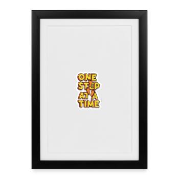 Un pas à la fois : Graphique des pieds - Affiche encadrée (27 × 37 cm) - noir - Devant