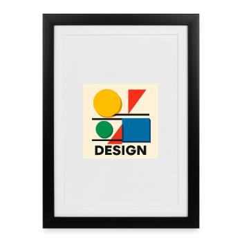 Geometry Bauhaus Colorful Composition - Framed poster (27 × 37 cm) - black - Front