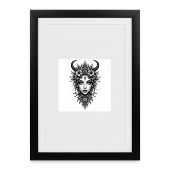 Reine cornue des fleurs - Affiche encadrée (27 × 37 cm) - noir - Devant