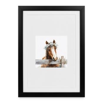 Pastel Floral Horse Crown - Framed poster (27 × 37 cm) - black - Front