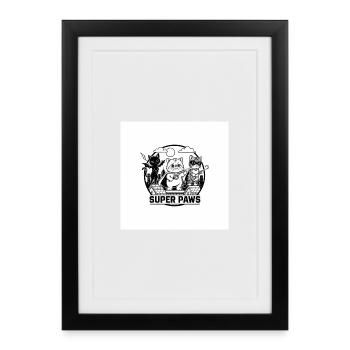 Super Paws Band Cats - Affiche encadrée (27 × 37 cm) - noir - Devant
