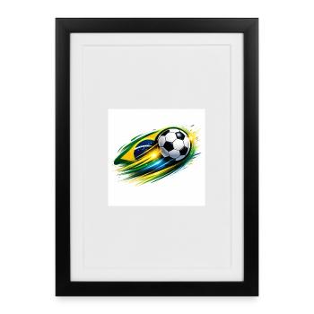 Brazilian football whirlwind - Framed poster (27 × 37 cm) - black - Front