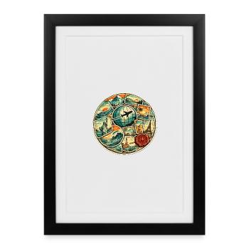 Vol circulaire du globe World Tour - Affiche encadrée (27 × 37 cm) - noir - Devant