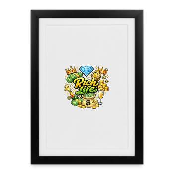 Rich Life Sparkle and Diamonds - Framed poster (27 × 37 cm) - black - Front