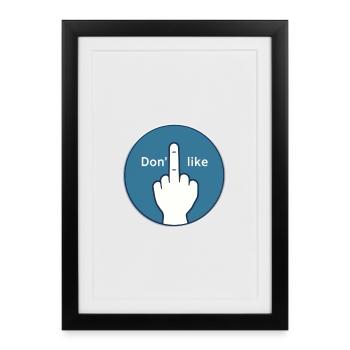 Nein Danke Mittelfinger Design - Gerahmtes Poster (27 × 37 cm) - Schwarz - Vorne