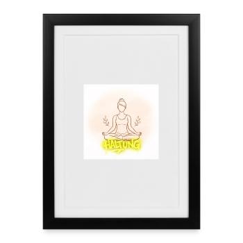 Illustration de la méditation de posture - Affiche encadrée (27 × 37 cm) - noir - Devant