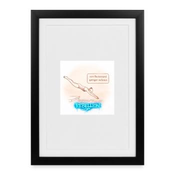 Rébellion au bord de la piscine - Affiche encadrée (27 × 37 cm) - noir - Devant