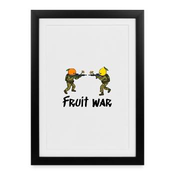 Guerre des Fruits Duel des Fruits - Affiche encadrée (27 × 37 cm) - noir - Devant